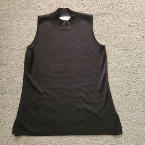 MISOOK Womens Tank Top Medium Black Sleeveless Summer Mock Neck